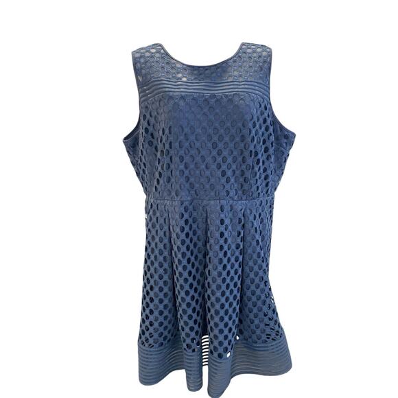 Size 26 Lane Bryant Slate Blue Lace Sleeveless Dress Plus Curvy Party Dress - Picture 1 of 8